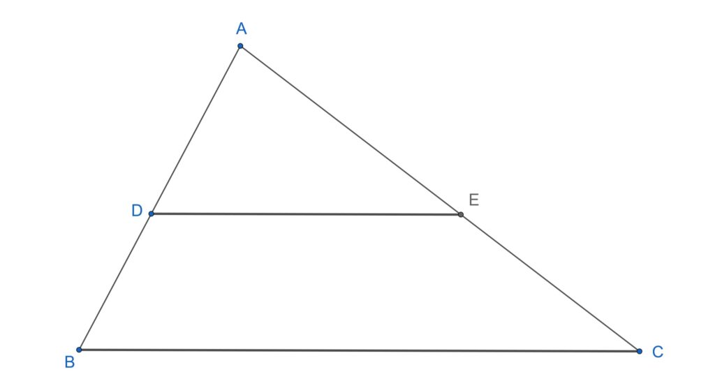 Triunghiul ABC. Segmentul DE e paralel cu BC